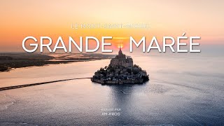 Les grandes marées au MontSaintMichel  Drone 4K [upl. by Nilesoy]