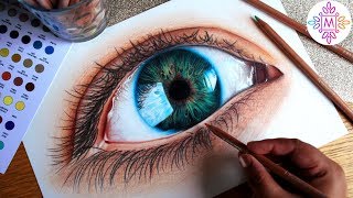 NEW Drawing a Hyper Realistic Eye in Colour Pencil [upl. by Hutt]