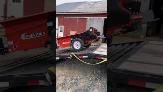 Backing a Manure Spreader up MEGA Ramps loading [upl. by Cataldo]