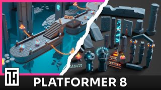 Creating a Game Level  Platformer 8 Underworld  3D Low Poly Modular Pack  ithappy [upl. by Biegel]