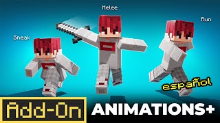 ANIMATIONS ADDON  Las mejores animaciones para jugadores en Minecraft Bedrock Edition 2024 [upl. by Repsac]