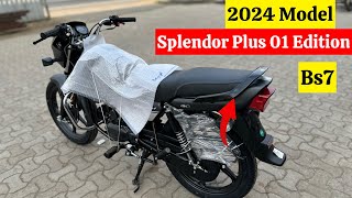 New 2024 Model Hero Splendor Plus 01 Edition Review  On Road Price  hero bike 2024 new model price [upl. by Hamforrd]