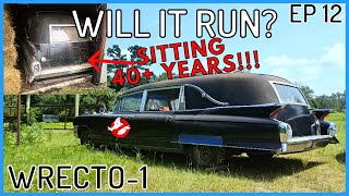 BARN FIND HEARSE Will it run after sitting 40 years ECTO1 BUILD EP 12 [upl. by Llenahs]