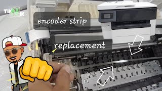 HP officejet pro 7740  encoder strip replacement  how to remove panel covers [upl. by Eicyal]