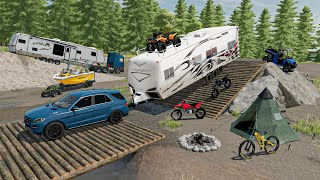 Camping dété pour la Fête Nationale  Jetski Motocross amp VTT Roleplay Fun  FS 22 RP [upl. by Cruz]