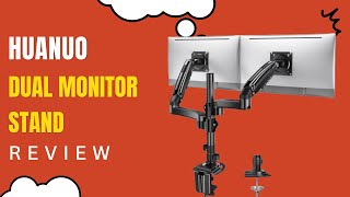 HUANUO 1332 Inch Dual Monitor Stand Gas Spring Dual Monitor Mount Review [upl. by Elinnet]