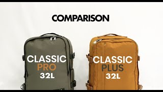 Classic Pro 32L amp Classic Plus 32L  Backpack Comparison  CABINZERO [upl. by Oigimer]