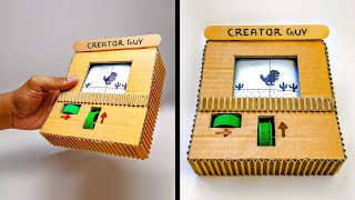 How To Make Google TRex Runner Game From Cardboard  DIY Cardboard Gameboy [upl. by Enitsua754]