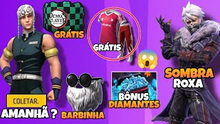 CORRE AMANHÃ TENGEN CAMISA DE TIME BARBINHA SOMBRA ROXA BÔNUS DE DIAMANTES NOVIDADES FREE FIRE [upl. by Rehpotsirahc465]