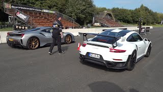 Porsche 991 GT2 RS vs Ferrari 488 Pista [upl. by Secunda386]