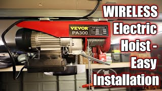 Installing a WIRELESS Electric Garage Hoist  Vevor PA300 Hoist with Wireless Remote [upl. by Gross]