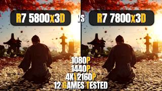 AMD Ryzen 7 5800x3D vs Ryzen 7 7800x3D  1080P 1440P 4K  Mega Comparison  4070 Ti Super [upl. by Normandy]