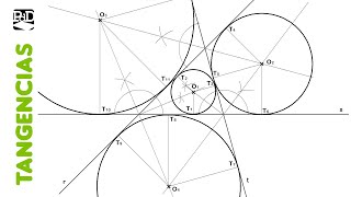 Circunferencias tangentes a 3 rectas que se cortan  Tangencias [upl. by Angell]