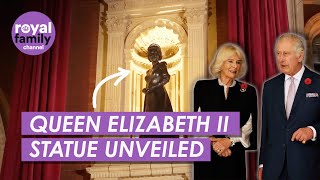 New Statue of Queen Elizabeth II and Prince Phillip at Royal Albert Hall Unveiled by King and Queen [upl. by Kimmel]