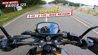 2023 TVS Raider 125  0 to 60  0 to 100  Top Speed on Track  Ride Review [upl. by Eillit922]