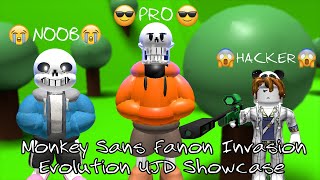 NEW VERY EPIC ROBLOX UNDERTALE GAME Monkey Sans Fanon Invasion Evolution UJD Tier 0  4 Showcase [upl. by Stesha]