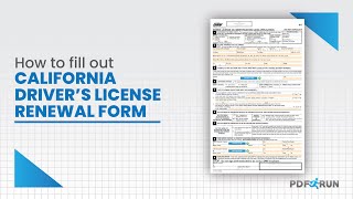 How to Fill Out a DL44 California Drivers License Renewal Form  PDFRun [upl. by Relyks]