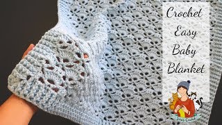 Crochet Easy Shell Stitch Baby Blanket  Beginner Friendly Tutorial [upl. by Lemkul389]