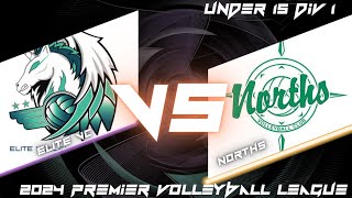 2024 Junior PVL  U15 Div 1  Elites vs Norths [upl. by Jollanta401]