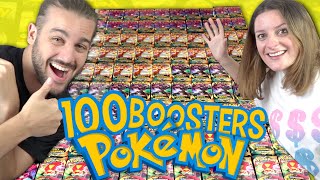 ÉNORME OUVERTURE DE 100 BOOSTERS PACK POKEMON TÉNÈBRES EMBRASÉES  13 [upl. by Pravit586]