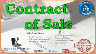 Contract of Sale  Sale of Goods Ordinance Commercial Law [upl. by Karalynn945]