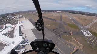 Approach and landing Islip Mcarthur airport robinson helicopter [upl. by Rema]