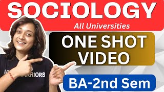 SociologyBA2nd SemONESHOT VIDEOFor Exam2023By Sonam Chauhan [upl. by Suissac]