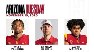 2020 Arizona Tuesday Clay Helton Graham Harrell Tyler Vaughns Vavae Malepeai [upl. by Claudina]