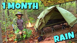 COT TENT After 1 Month In the Mountains Heavy Rain Camp amp Campfire Steak Night Cat Cot Tent Review [upl. by Merriman]