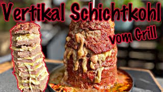 Vertikal Schichtkohl vom Grill  Hack Kohl Käse Döner und Elvis lebt   The BBQ BEAR [upl. by Thomsen]