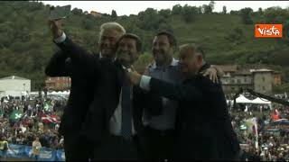 La foto di Salvini a Pontida con Orban Wilders e i leader della destra europea [upl. by Australia]