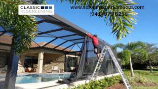 Pool CageEnclosure Rescreening Sarasota Bradenton amp Venice FL Free Estimate  Sarasota  FL [upl. by Leahcim]