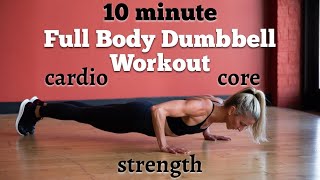 10 Minute FatBurning Dumbbell Workout NO IMPACT [upl. by Britt]