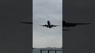 Landing at Corfu Airport landing plane airport airplane corfu [upl. by Keldah99]