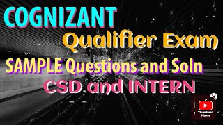 cognizantinternship COGNIZANT INTERNSHIP Qualifier Past sample Questions  Important for CSD [upl. by Feerahs306]