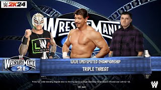 WWE 2k24 Eddie Guerrero VS Rey Mysterio VS Dirty Dominik Mysterio Triple Threat Match [upl. by Gerianne887]