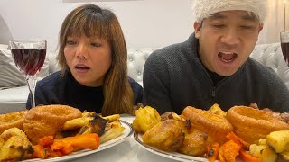 Christmas Roast Dinner Mukbang From Allotment vegetables  vegetables Garden Uk [upl. by Arihsaj]