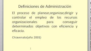 Definiciones de AdministraciónChiavenato2001 [upl. by Valeda317]