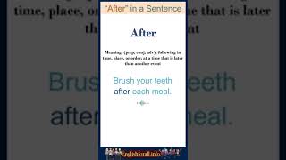 After meaning  After in a Sentence  Most common words in English shorts [upl. by Kitchen]