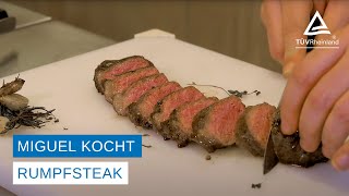 Miguel kocht  Rumpsteak braten amp zubereiten  So bleibt das Öl in der Pfanne [upl. by Mott918]