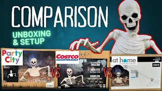 Comparing 3 Giant Groundbreaking Skeletons  Party City  Costco  At Home [upl. by Darce]