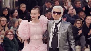 Glam LILYROSE DEPP and KARL LAGERFELD Rock the Chanel Runway  Haute Couture 2017 [upl. by Modesty]