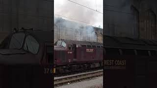 Class 37 COLD START At Carlisle britishtrains railway train class37 [upl. by Eyma]