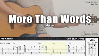 More Than Words  Extreme  Fingerstyle Guitar  TAB  Chords  Lyrics [upl. by Yud921]