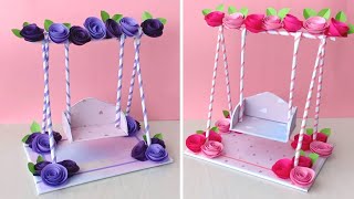 How to make a Paper Swing  DIY Miniature Swing Making at Home  Paper Crafts Idea [upl. by Neelat482]