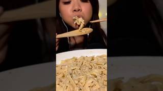 creamy alfredo pasta ASMR mukbang mukbang asmr eatingsounds food [upl. by Kovar]