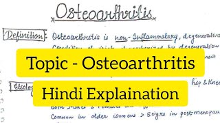 Osteoarthritis  Clinical Orthopaedics  Hindi Explaination [upl. by Limbert]