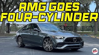 2023 MercedesAMG C43 Test Drive Review FourCylinder Strangeness [upl. by Kippie]