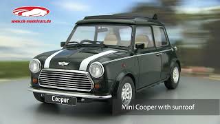 ckmodelcarsvideo Mini Cooper mit Schiebedach dunkelgrün  weiß RHD 112 KKScale [upl. by Knox344]