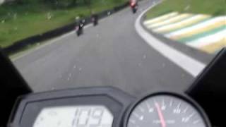 Yamaha FZ6 Fazer 600 vs Kawasaki Z 750 Interlagos Track Day on board [upl. by Llewop]